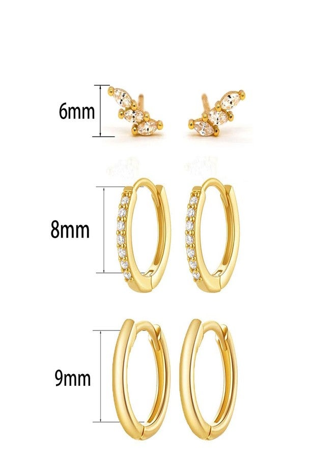 BLBLJERY Gold Earrings for Women Trendy 14k Gold Plated Small Hoop Earring Set Huggie, Cartilage, Drop Dangle & Stud Earrings Set Gold Jewelry Gift for Women - Image 3